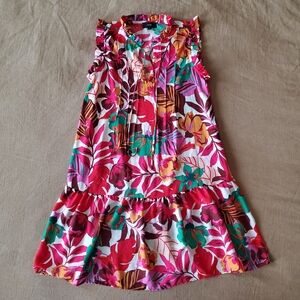 Maia Multicolor Flutter Sleeve Women's Dress Small